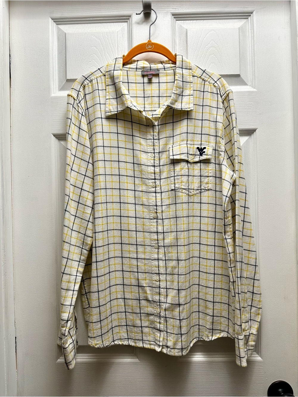 Women’s UG Apparel West Virginia University Flannel Plaid Button-Down Shirt